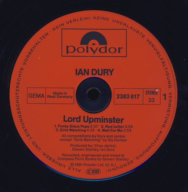 Ian Dury : Lord Upminster (LP, Album)