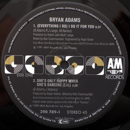 Bryan Adams : (Everything I Do) I Do It For You (12", Maxi)