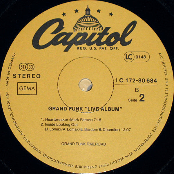 Grand Funk* : Live Album (2xLP, Album, RE)