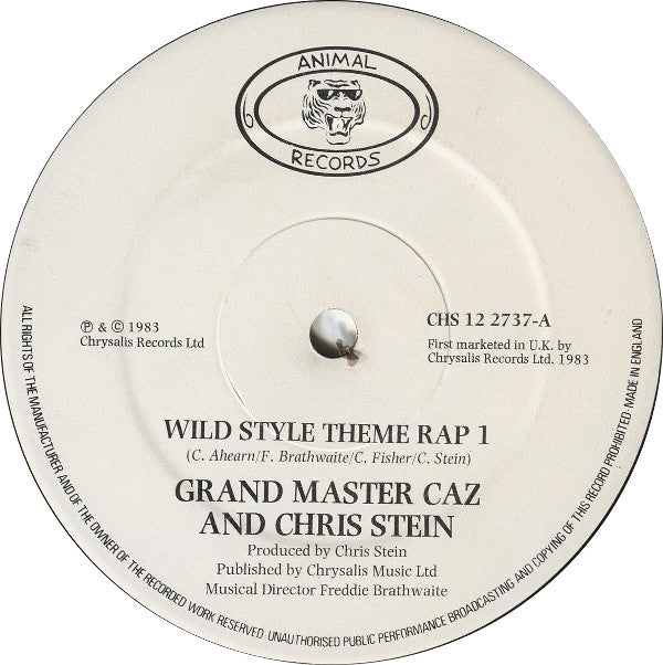 Grand Master Caz* & Chris Stein : Wild Style Theme Rap (12", Single)