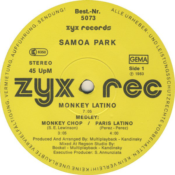 Samoa Park : Monkey Latino (12")