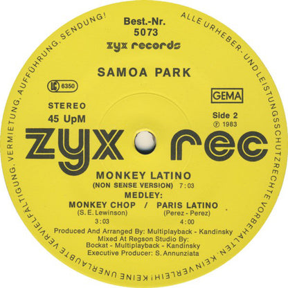 Samoa Park : Monkey Latino (12")