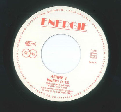Rainer Koslowski's Herne 3* : Wofür? (7", Single)