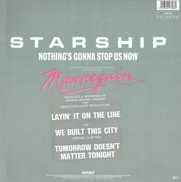 Starship (2) : Nothing's Gonna Stop Us Now  (From The Twentieth Century Fox Motion Picture Mannequin) (12", Maxi)