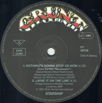 Starship (2) : Nothing's Gonna Stop Us Now  (From The Twentieth Century Fox Motion Picture Mannequin) (12", Maxi)
