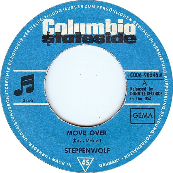Steppenwolf : Move Over / Power Play (7", Single, Mono)