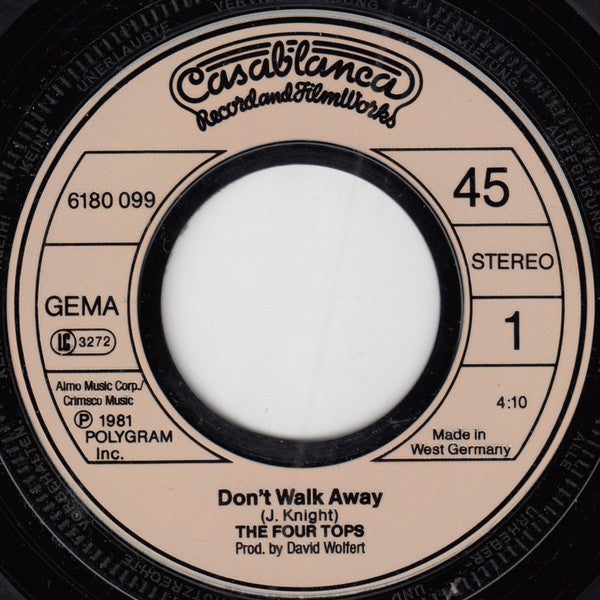 The Four Tops* : Don't Walk Away (7", Single)