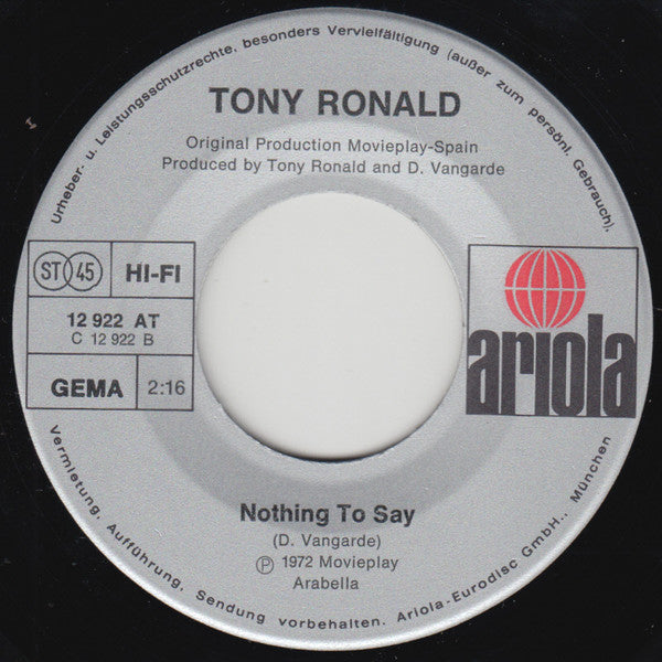 Tony Ronald : Lady Banana (7", Single)