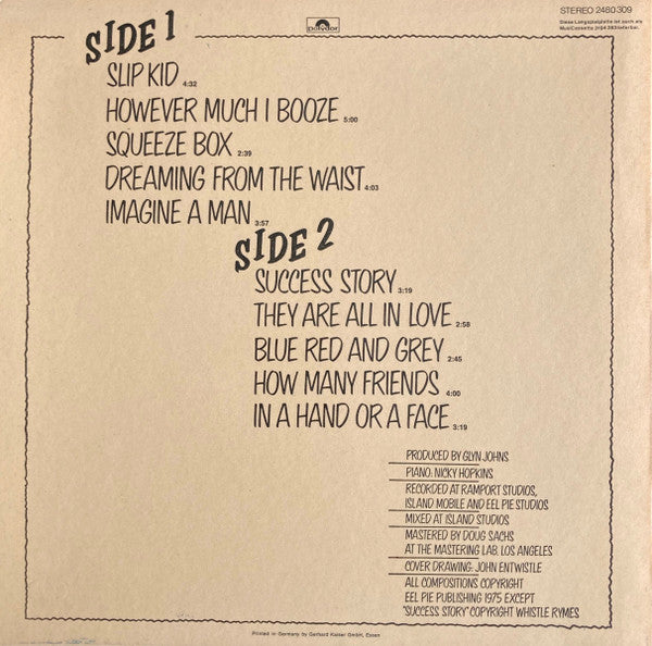 The Who : The Who By Numbers (LP, Album, RE)
