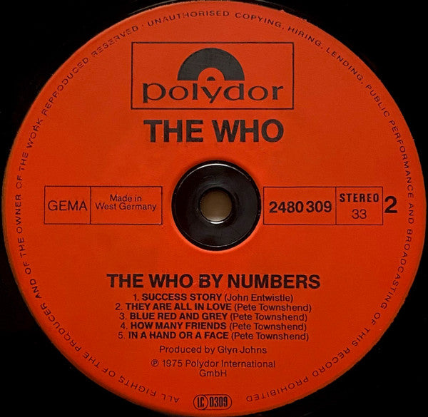 The Who : The Who By Numbers (LP, Album, RE)