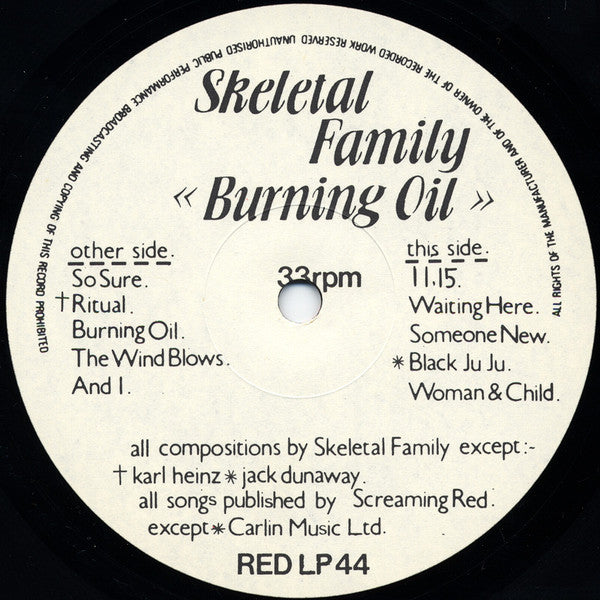 Skeletal Family : Burning Oil (LP, Album)