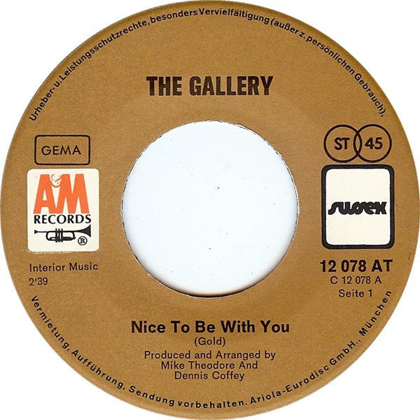 Gallery (2) : Nice To Be With You / Ginger Haired Man (7", Single)