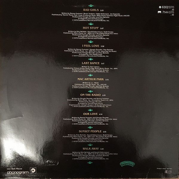 Donna Summer : Walk Away Collector's Edition (The Best Of 1977-1980) (LP, Comp)