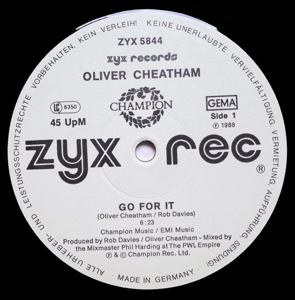 Oliver Cheatham : Go For It (12")