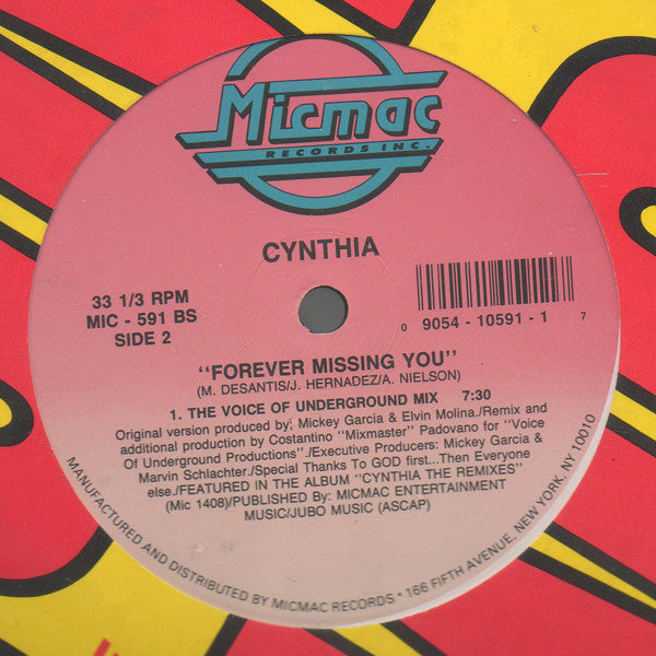 Cynthia : Forever Missing You (12")