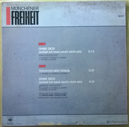 Münchener Freiheit : Ohne Dich (Schlaf' Ich Heut Nacht Nicht Ein) (12" Maxi-Version) (12", Single)