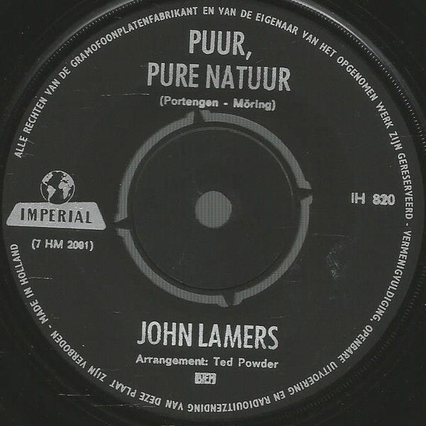 John Lamers : Puur, Pure Natuur (7", Single)