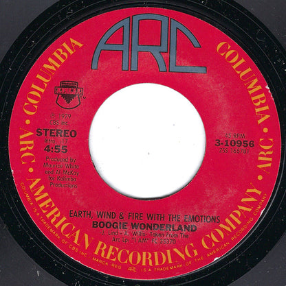 Earth, Wind & Fire With The Emotions : Boogie Wonderland (7", Single, Styrene, Pit)