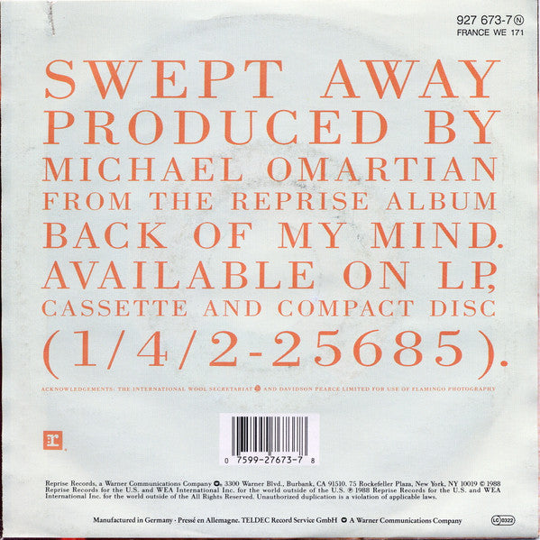 Christopher Cross : Swept Away (7", Single)