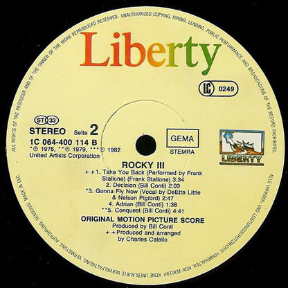 Bill Conti : Rocky III (Original Motion Picture Score) (LP, Album)