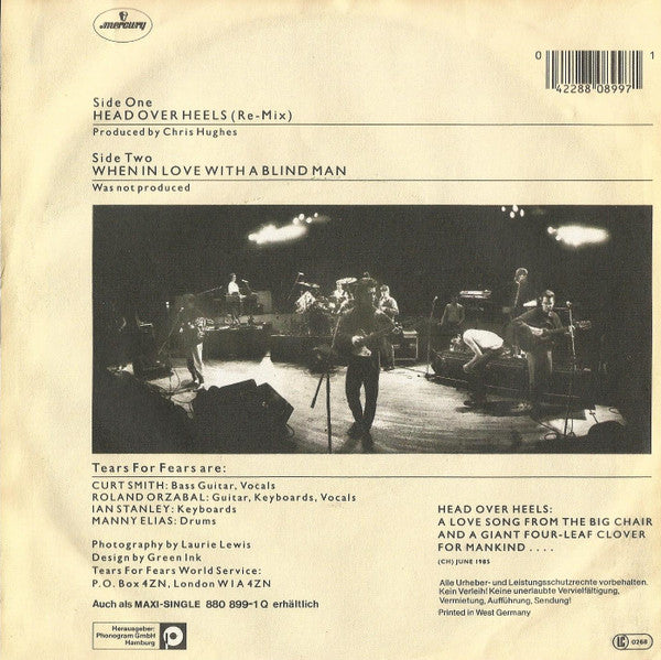 Tears For Fears : Head Over Heels (7", Single)