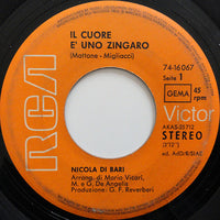 Nicola Di Bari : Il Cuore Ѐ  Uno Zingaro / Agnese (7", Pic)