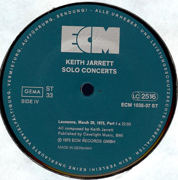 Keith Jarrett : Solo Concerts: Bremen / Lausanne (3xLP, Album, RP + Box)