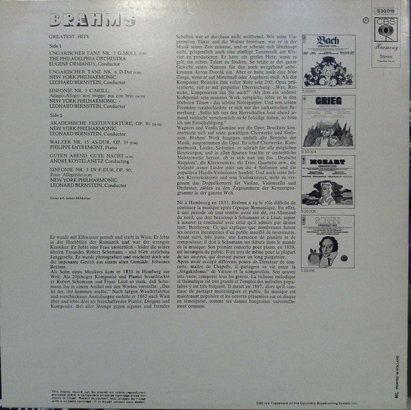 Brahms* : Brahms' Greatest Hits (LP, Comp, RE)