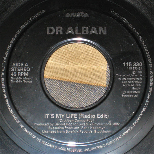 Dr. Alban : It's My Life (7", Single, Jukebox)