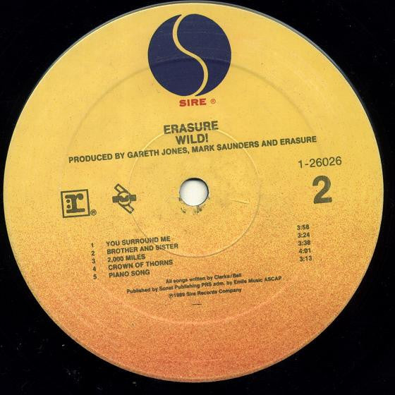 Erasure : Wild! (LP, Album)