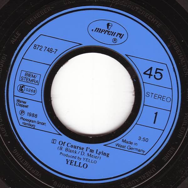 Yello : Of Course I'm Lying (7", Single)