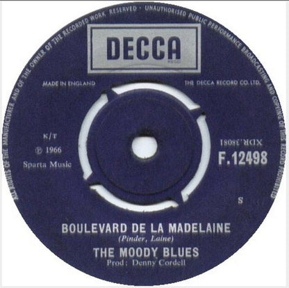 The Moody Blues : Boulevard De La Madelaine / This Is My House (7", Single)