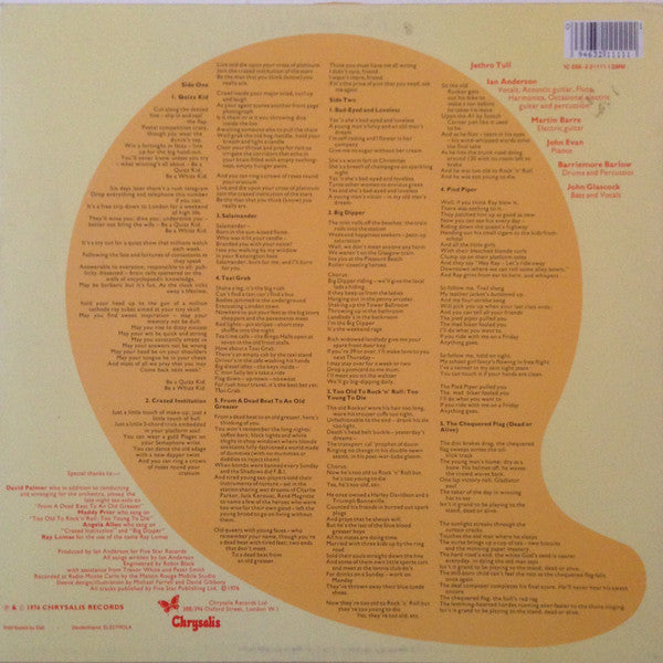 Jethro Tull : Too Old To Rock 'N' Roll: Too Young To Die! (LP, Album, RE, Dir)