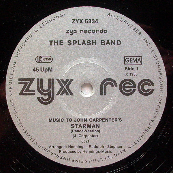 The Splash Band : Music To John Carpenter's Starman (12")