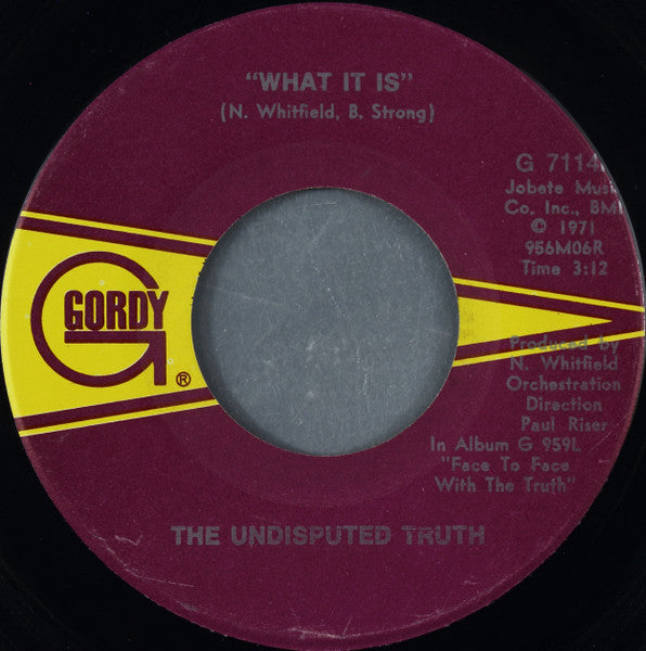 The Undisputed Truth : What It Is / California Soul (7", Single, Sup)