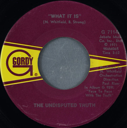 The Undisputed Truth : What It Is / California Soul (7", Single, Sup)