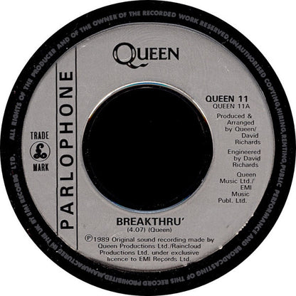 Queen : Breakthru (7", Single, Sil)