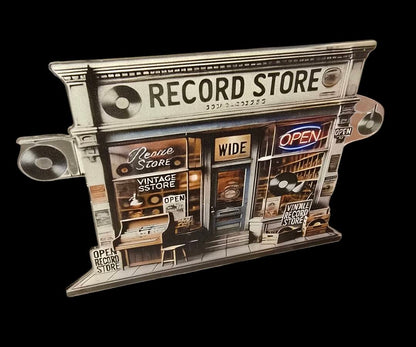 2D Record Store Displaybord – Inclusief Standaard