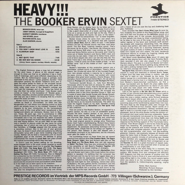 The Booker Ervin Sextet : Heavy!!! (LP, Album)