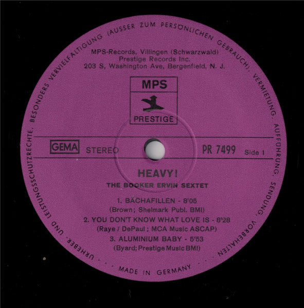 The Booker Ervin Sextet : Heavy!!! (LP, Album)