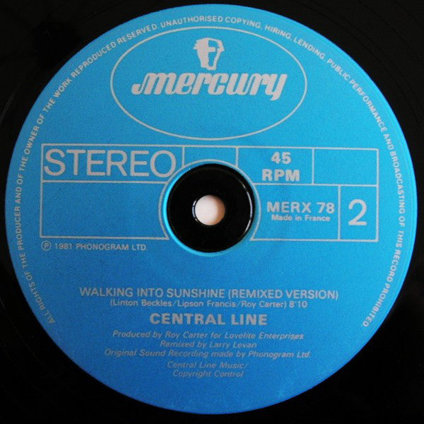 Central Line : Walking Into Sunshine (12", Single, Ori)
