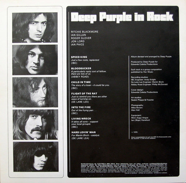Deep Purple : In Rock (LP, Album, S/Edition, Gat)