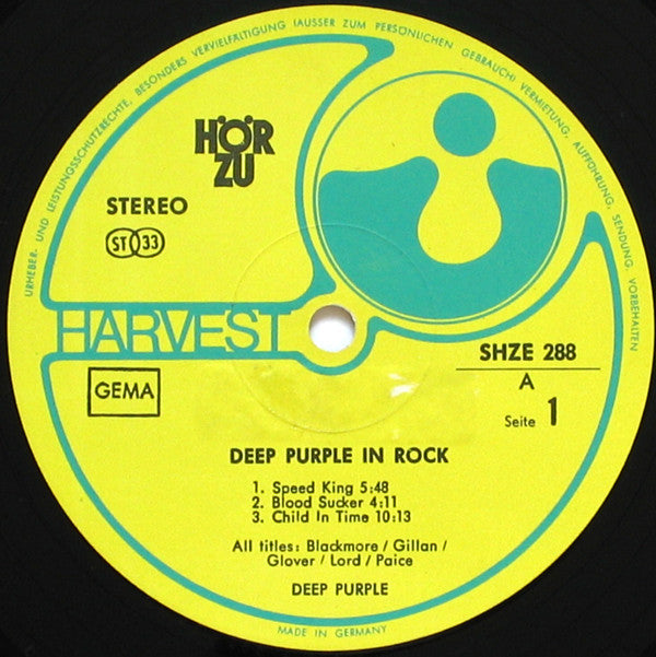 Deep Purple : In Rock (LP, Album, S/Edition, Gat)