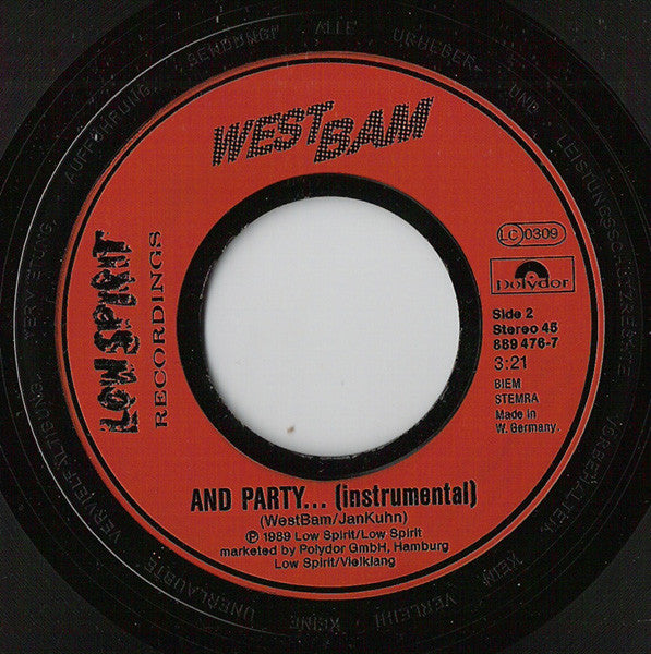 WestBam : And Party (7")