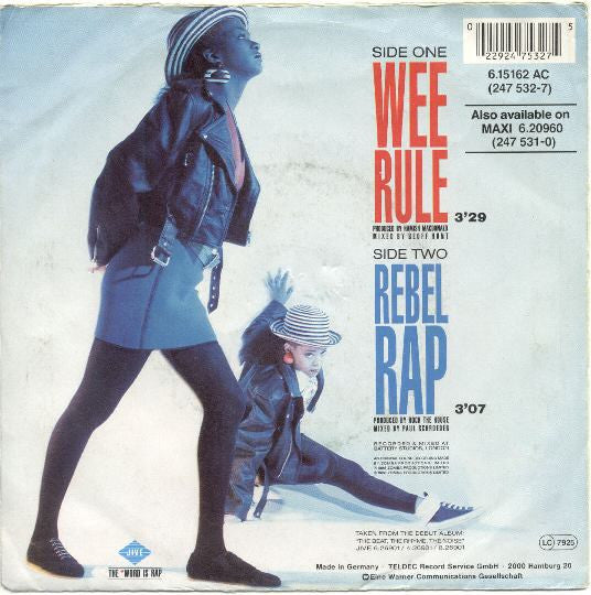 The Wee Papa Girl Rappers* : Wee Rule (7", Single)