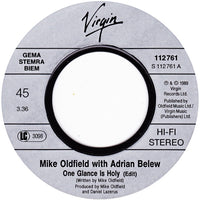 Mike Oldfield With Adrian Belew : One Glance Is Holy (7", Single)