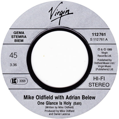 Mike Oldfield With Adrian Belew : One Glance Is Holy (7", Single)