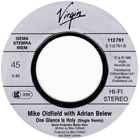 Mike Oldfield With Adrian Belew : One Glance Is Holy (7", Single)