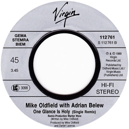 Mike Oldfield With Adrian Belew : One Glance Is Holy (7", Single)