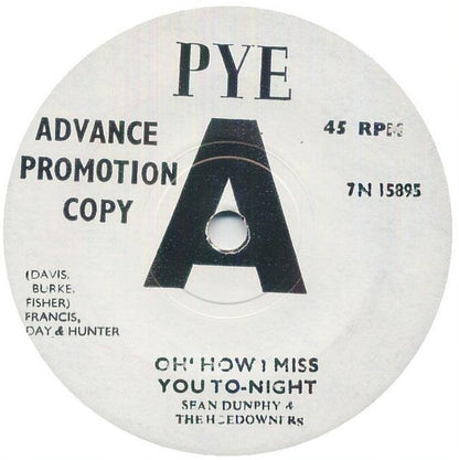 Sean Dunphy : Oh, How I Miss You To-Night (7", Promo)